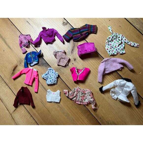 Lot of 15 Vintage Barbie Doll Clothes. Tops. Multi print. Polka dots. - Picture 4 of 5